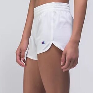 Champion - Reverse Weave Side Split White Gym Shorts